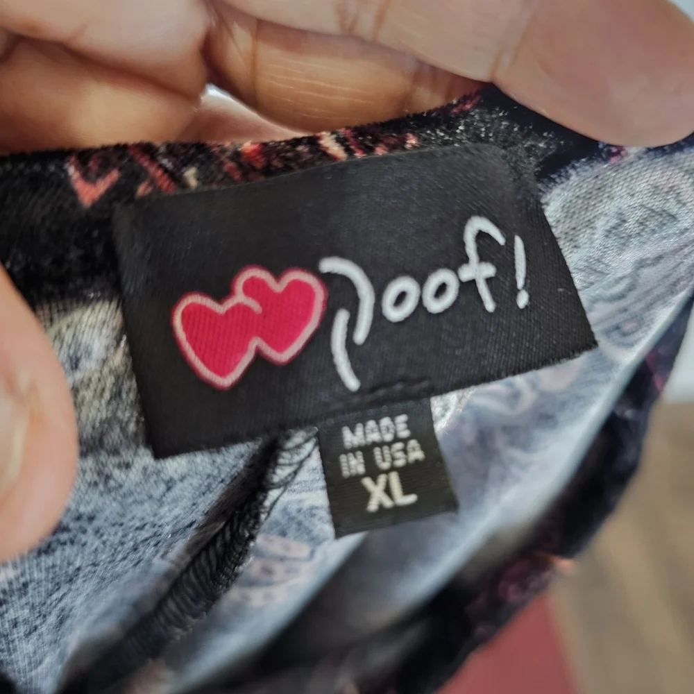 Poof! Black Paisley Print Burnt Velvet Dark Fairycore Size XL Whimsigoth {Box20}